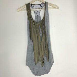 Anthropologie Racerback Tank w/ Silk Ribbon